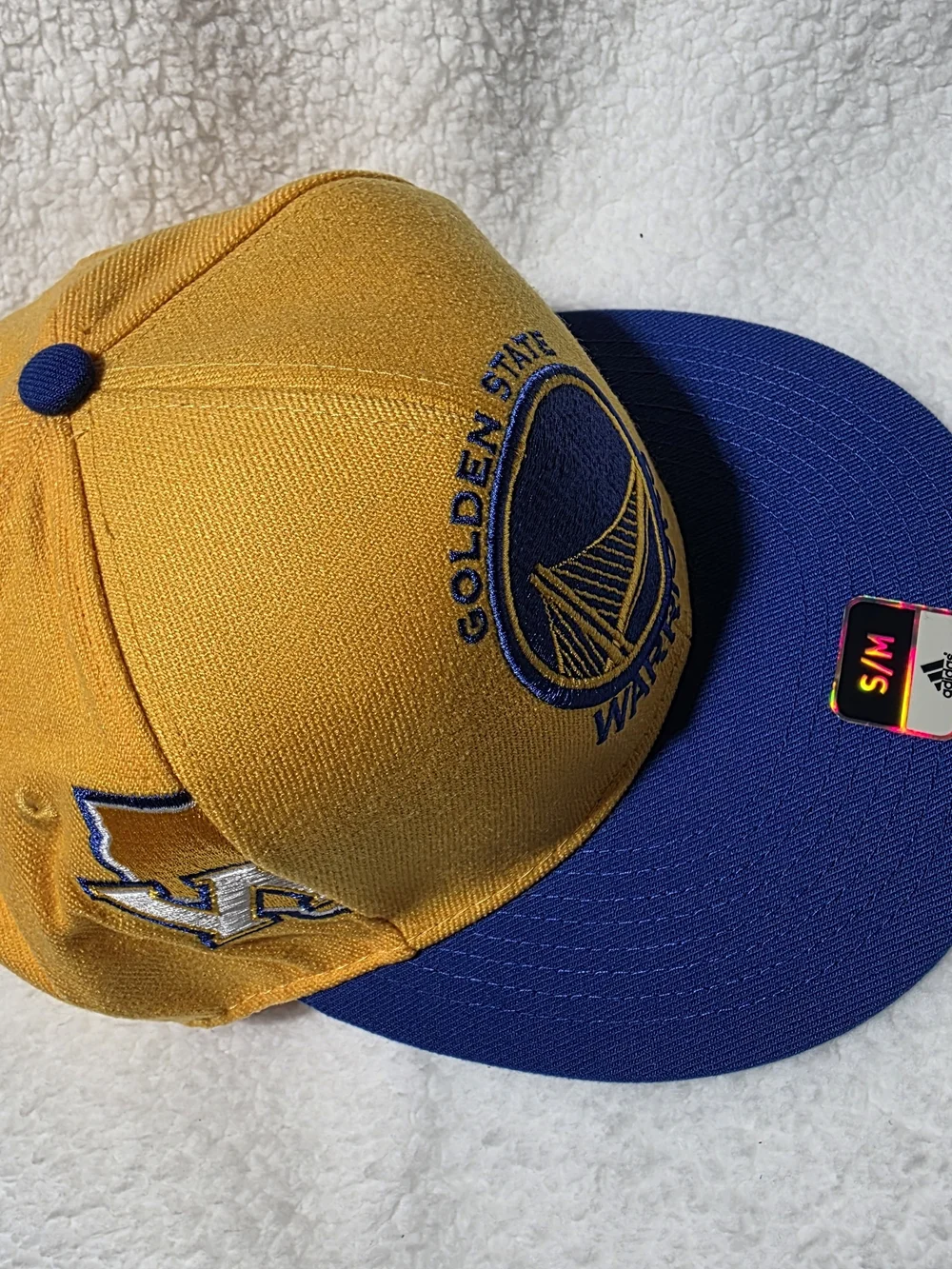 Golden State Warriors Adidas Fitted Size Small/Medium Hat - Yellow & Blue
